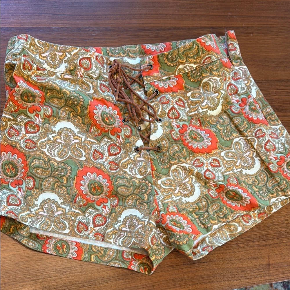 Golden Brown Australian brand Paisley Lace-Up Women's Shorts